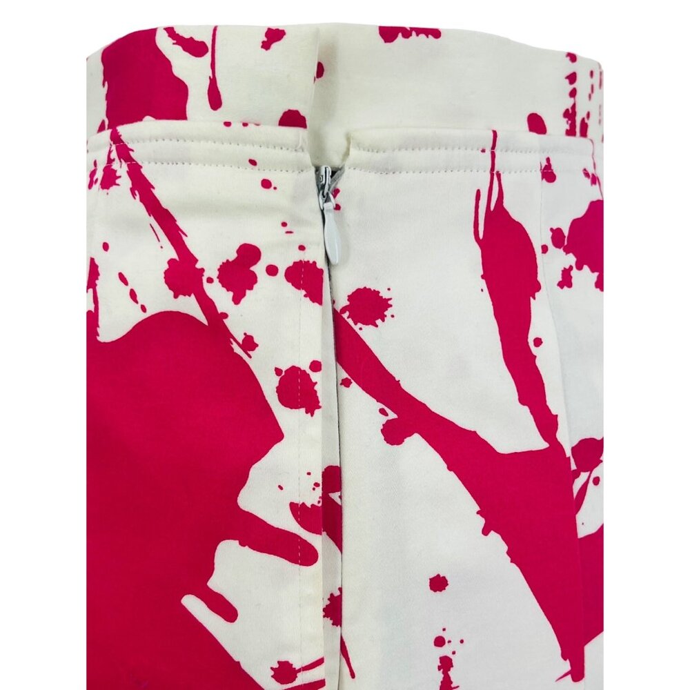 Calvin Klein Pink & White Paint Splatter Pleated A-Line Skirt - Picture 8 of 16